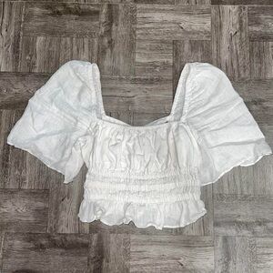 Zara White Crop Top Size XS